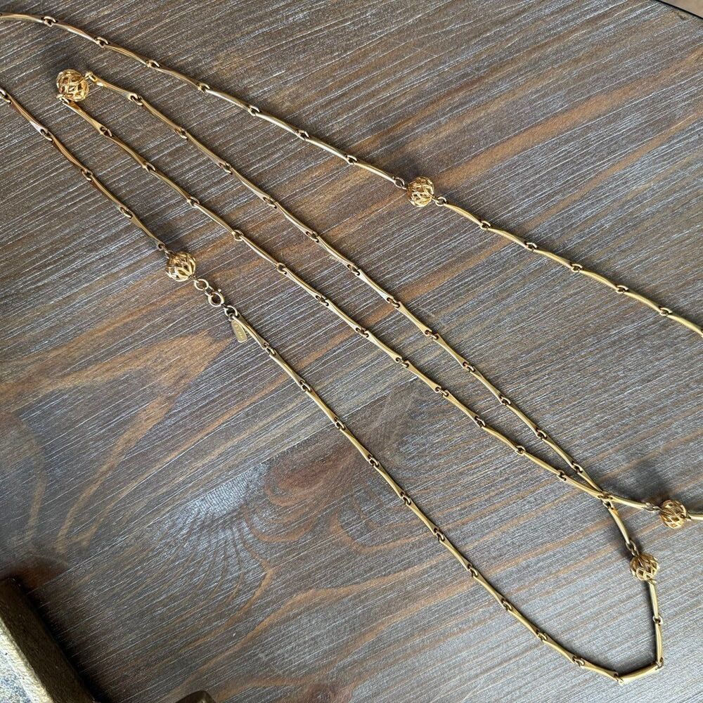 Monet Vintage 54” Gold plated Necklace